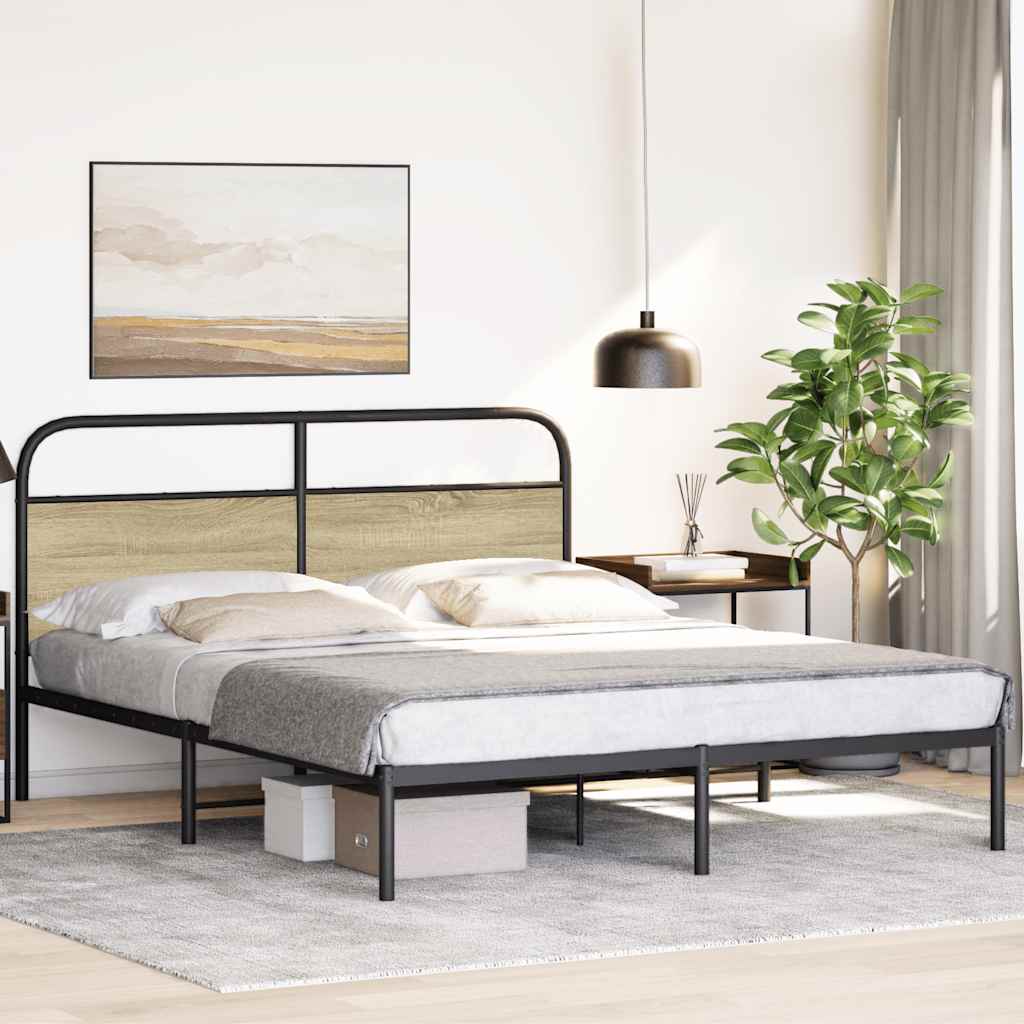 Cadre de lit sans matelas 160x200 cm chêne sonoma - XIOS