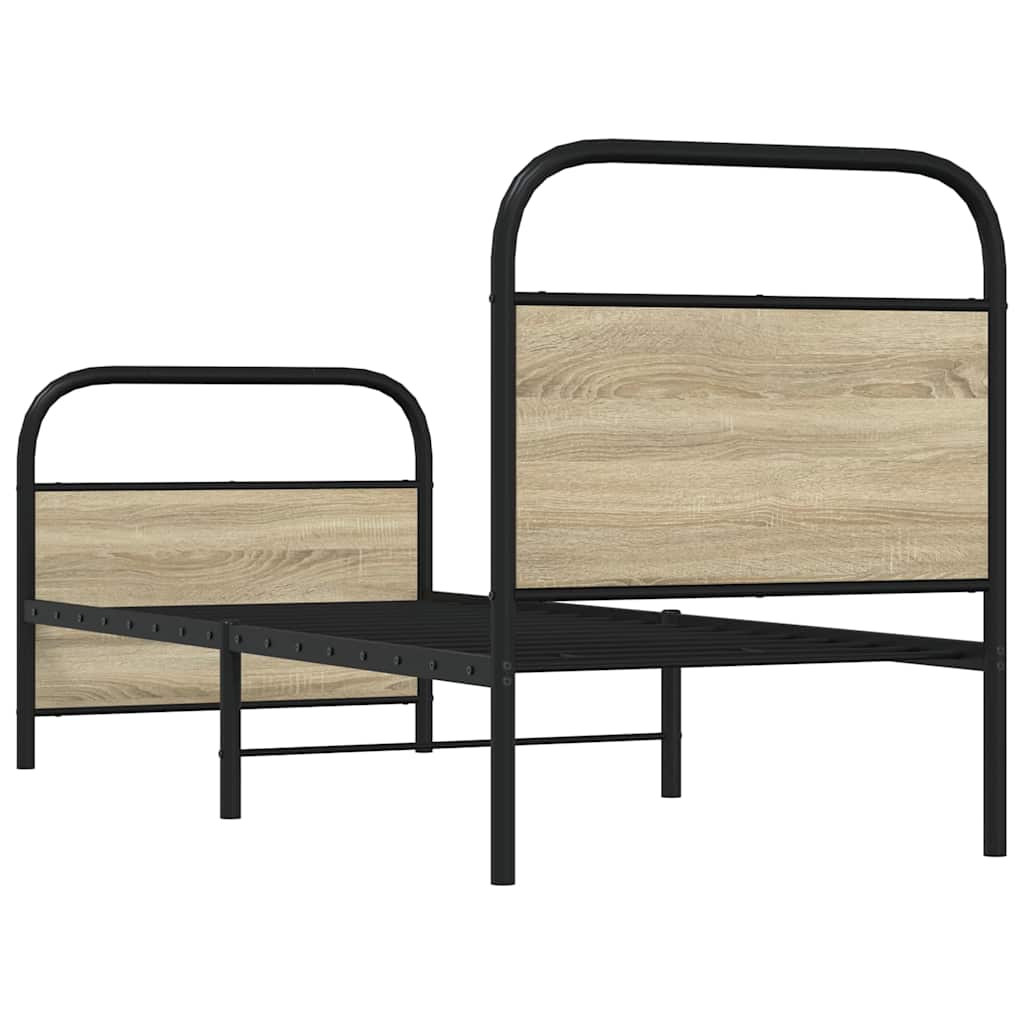 Cadre de lit sans matelas 80x200cm chêne sonoma bois ingénierie - XIOS