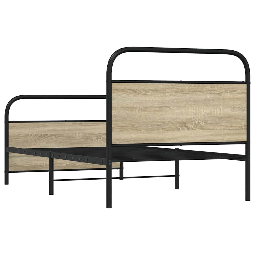 Cadre de lit sans matelas 90x190cm chêne sonoma bois ingénierie - XIOS