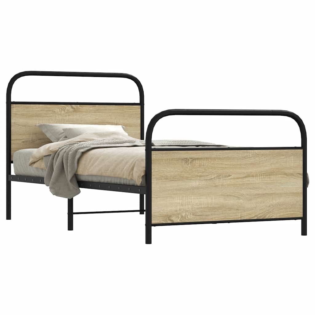 Cadre de lit sans matelas 90x190cm chêne sonoma bois ingénierie - XIOS