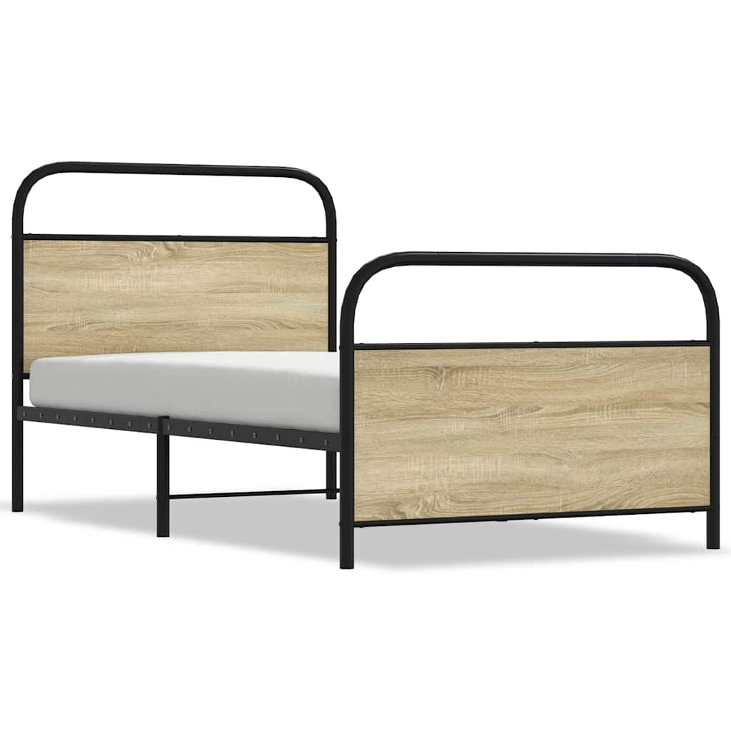Cadre de lit sans matelas 90x200cm chêne sonoma bois ingénierie - XIOS