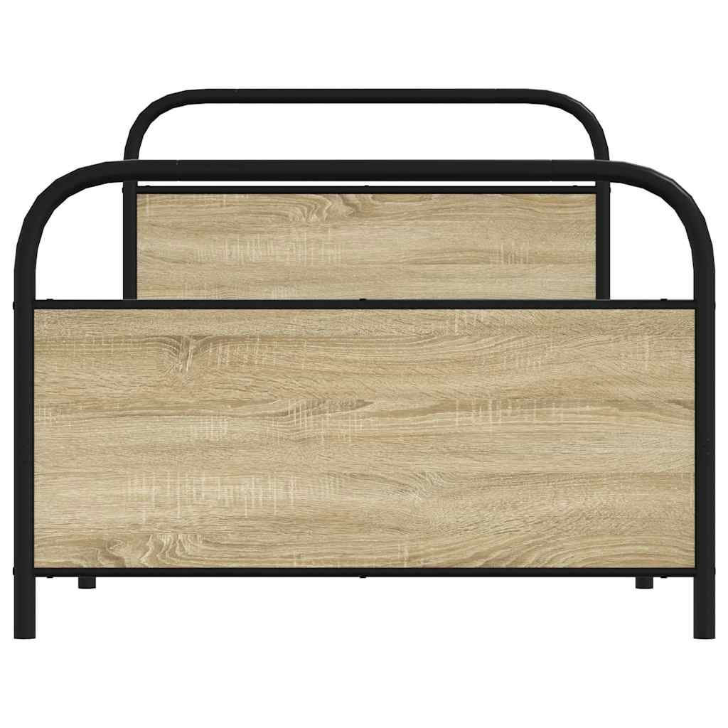 Cadre de lit sans matelas 90x200cm chêne sonoma bois ingénierie - XIOS