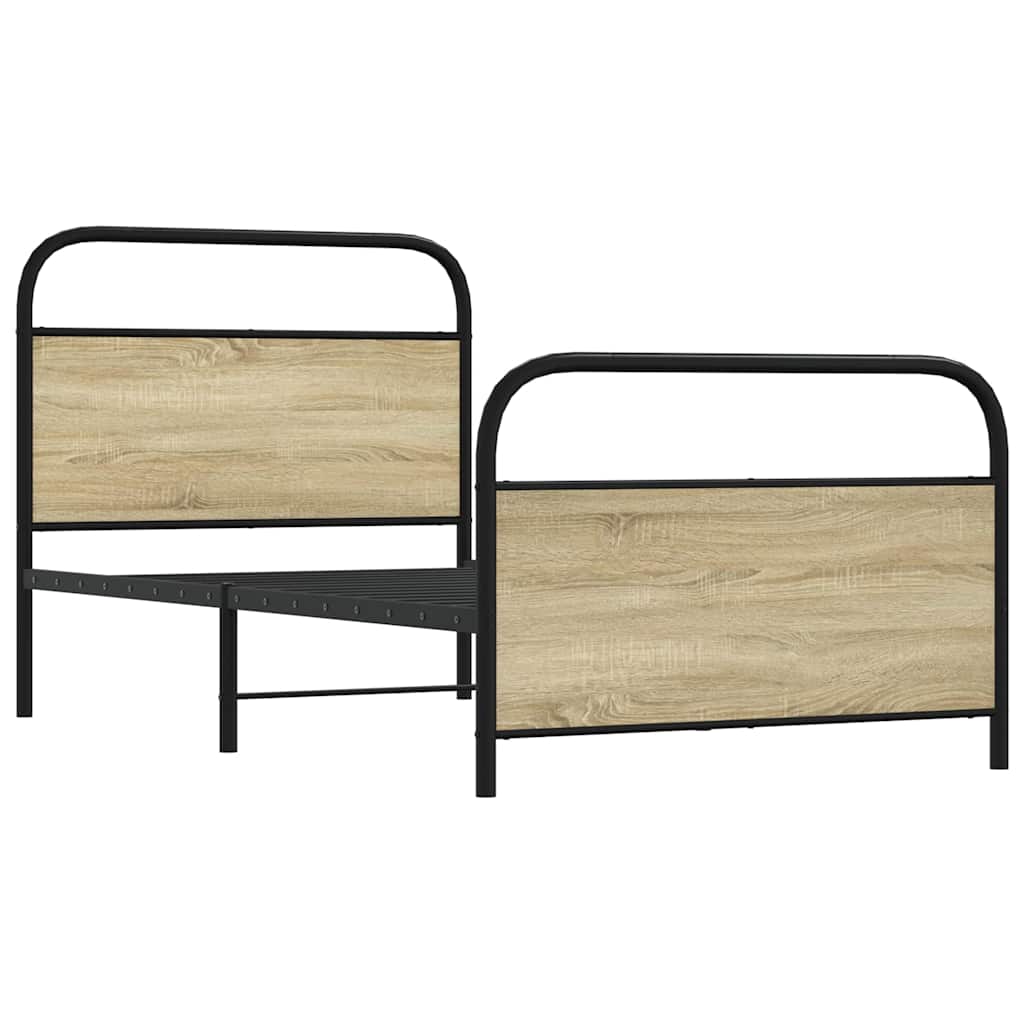 Cadre de lit sans matelas 90x200cm chêne sonoma bois ingénierie - XIOS