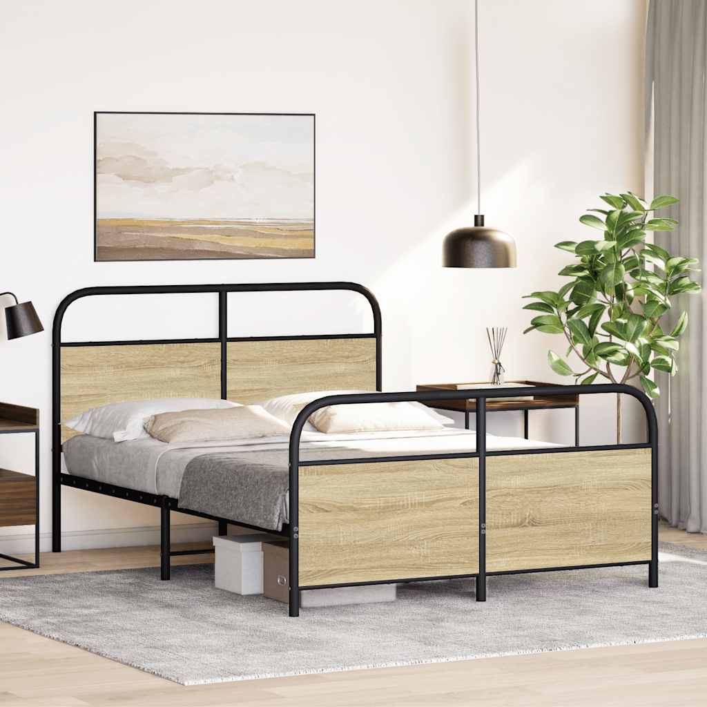 Cadre de lit sans matelas 120x200 cm chêne sonoma - XIOS