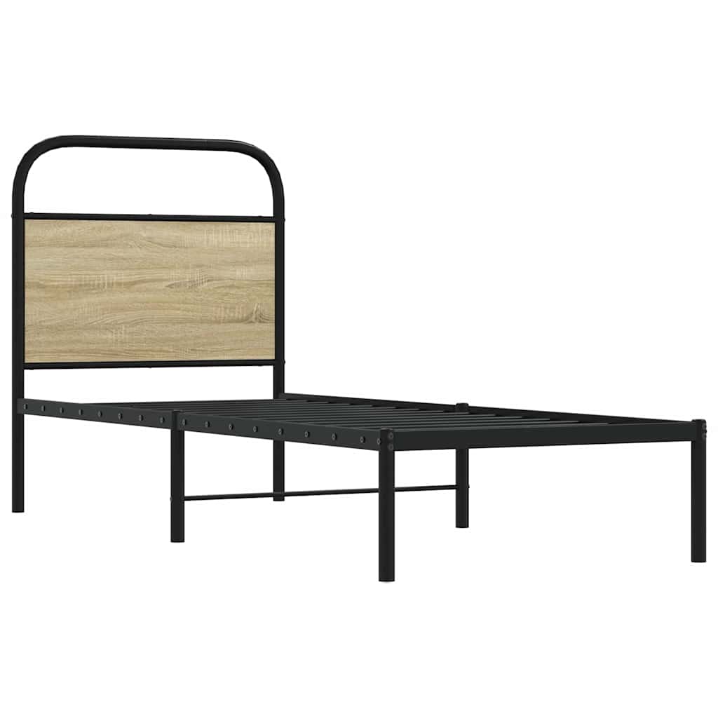 Tête de lit chêne sonoma 75 cm acier et bois d'ingénierie - XIOS