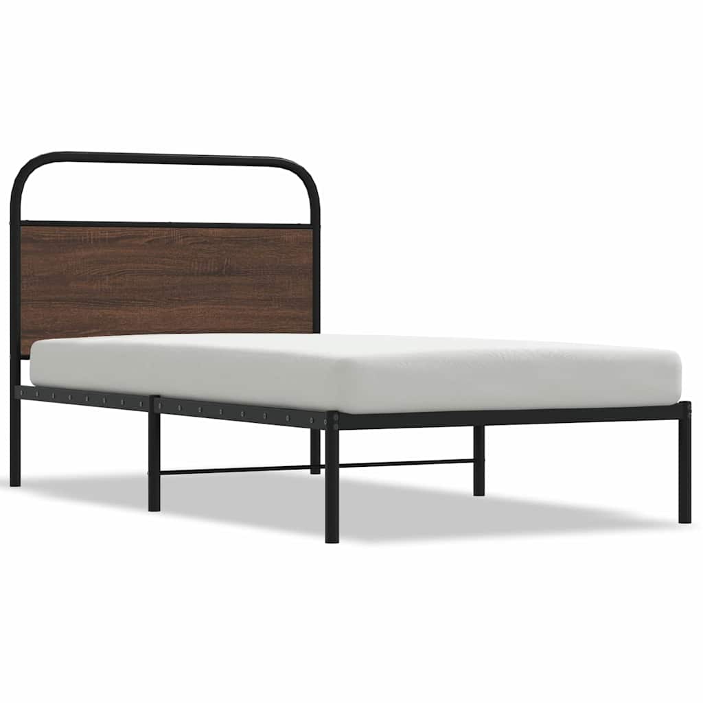 Cadre de lit sans matelas 90x190cm chêne marron bois ingénierie - XIOS