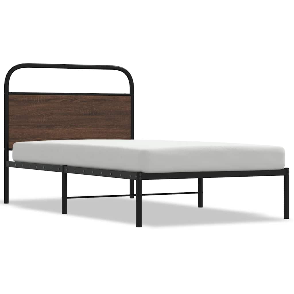 Cadre de lit sans matelas 90x200cm chêne marron bois ingénierie - XIOS