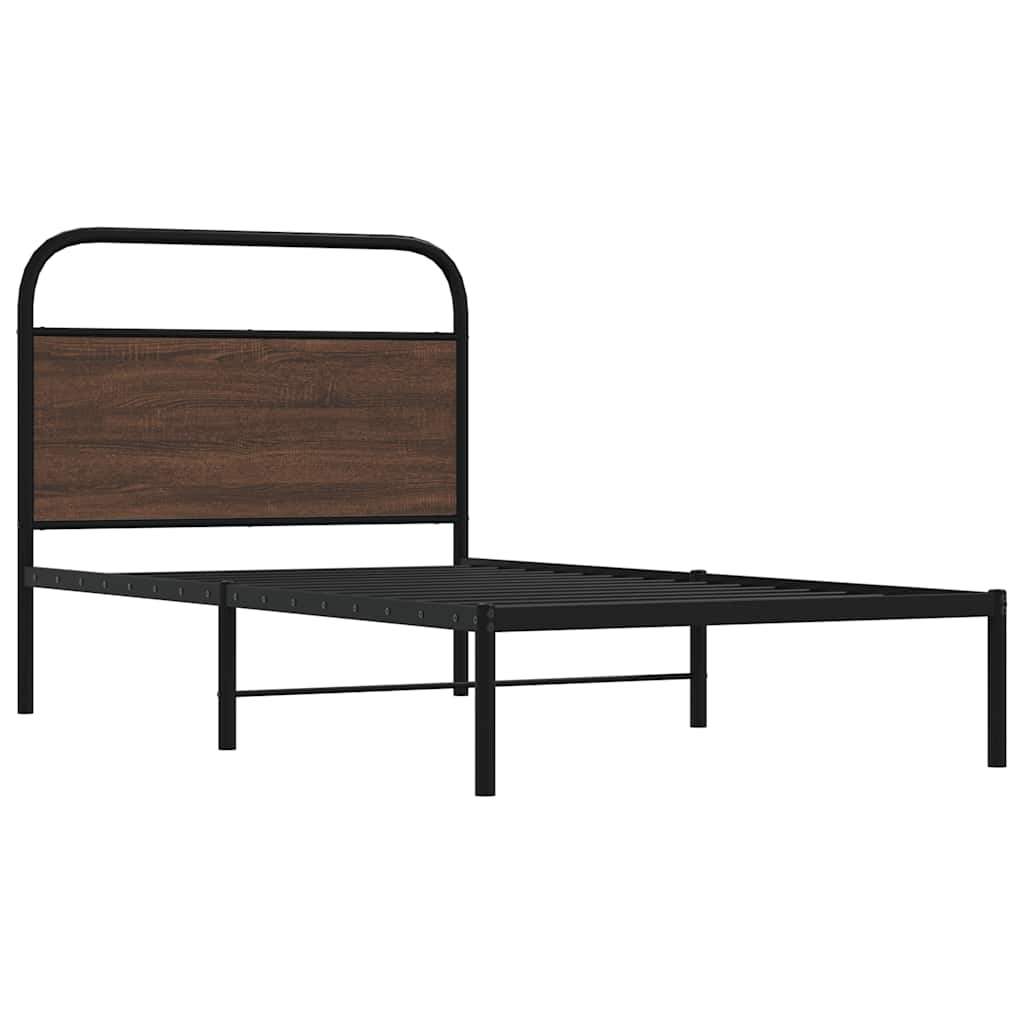 Cadre de lit sans matelas 90x200cm chêne marron bois ingénierie - XIOS