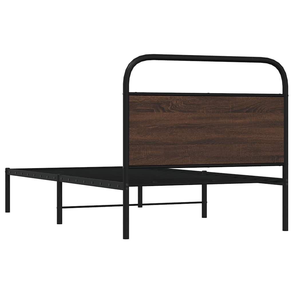 Cadre de lit sans matelas 90x200cm chêne marron bois ingénierie - XIOS