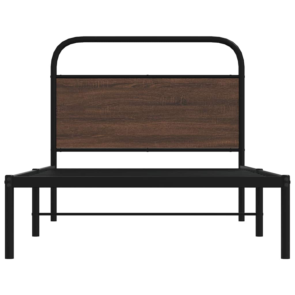 Cadre de lit sans matelas 107x203 cm chêne marron - XIOS