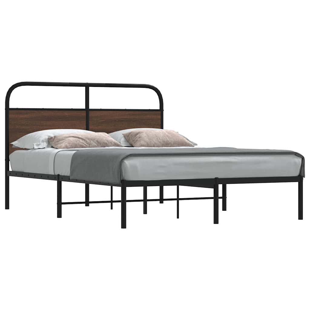 Cadre de lit sans matelas 140x190 cm chêne marron - XIOS