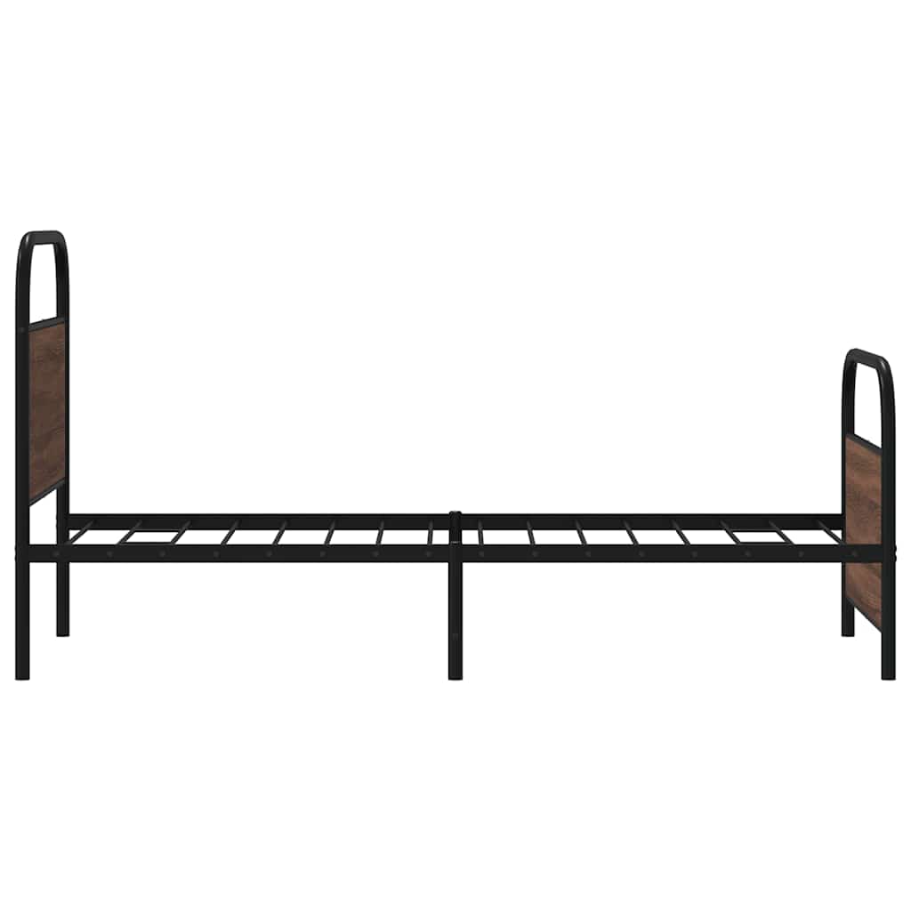 Cadre de lit sans matelas 80x200cm chêne marron bois ingénierie - XIOS