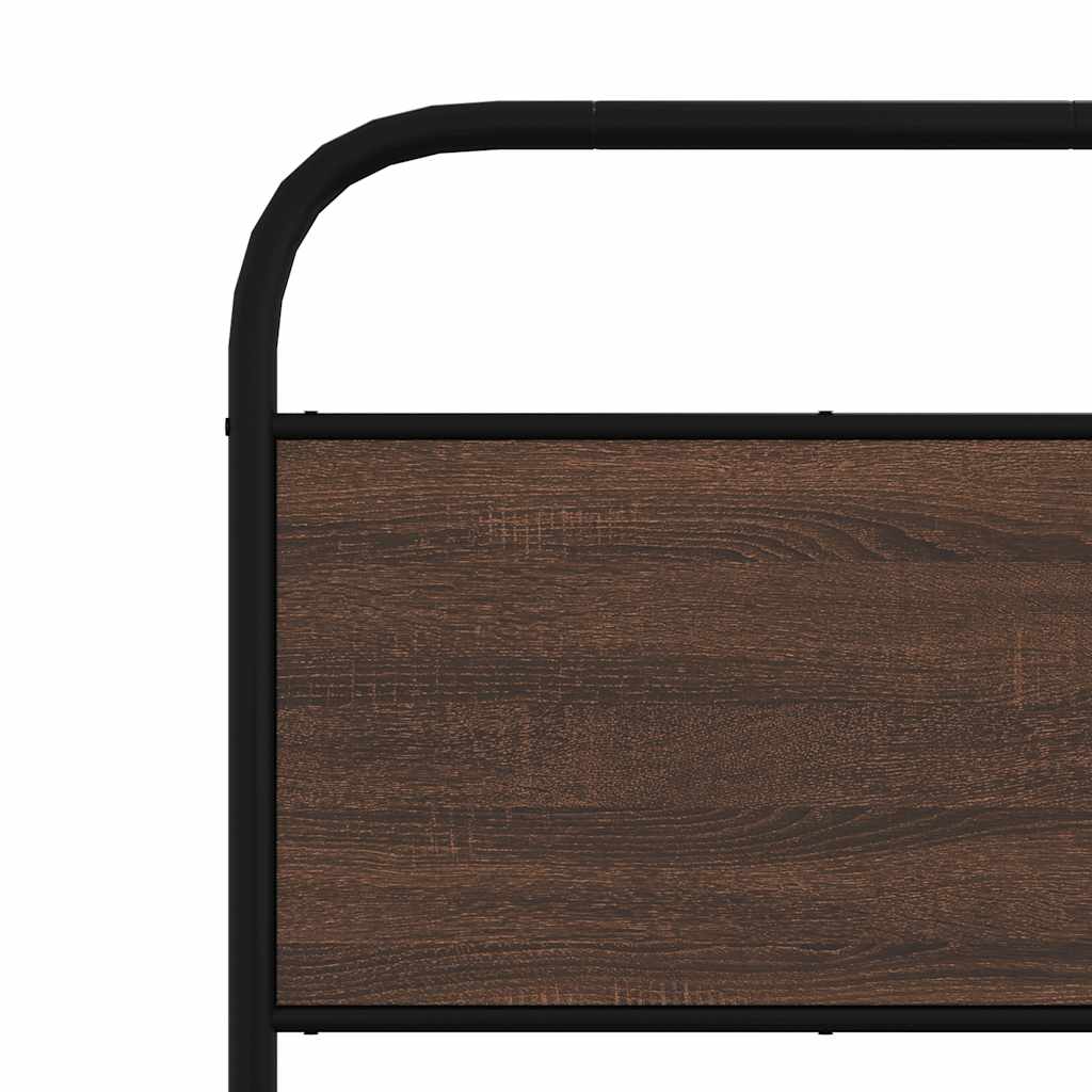 Cadre de lit sans matelas 80x200cm chêne marron bois ingénierie - XIOS