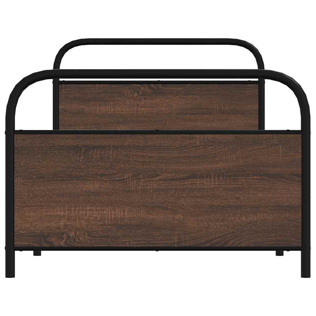 Cadre de lit sans matelas 90x200cm chêne marron bois ingénierie - XIOS