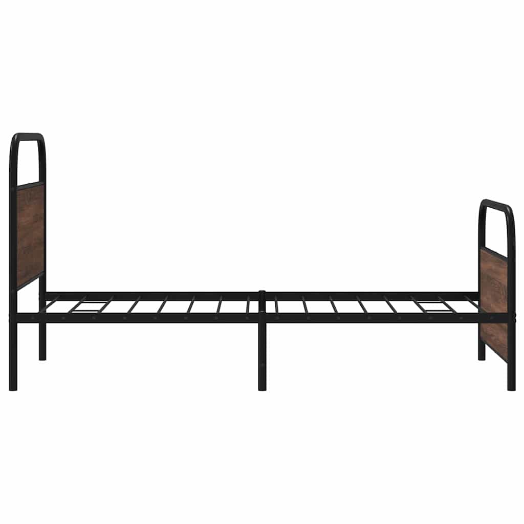 Cadre de lit sans matelas 90x200cm chêne marron bois ingénierie - XIOS