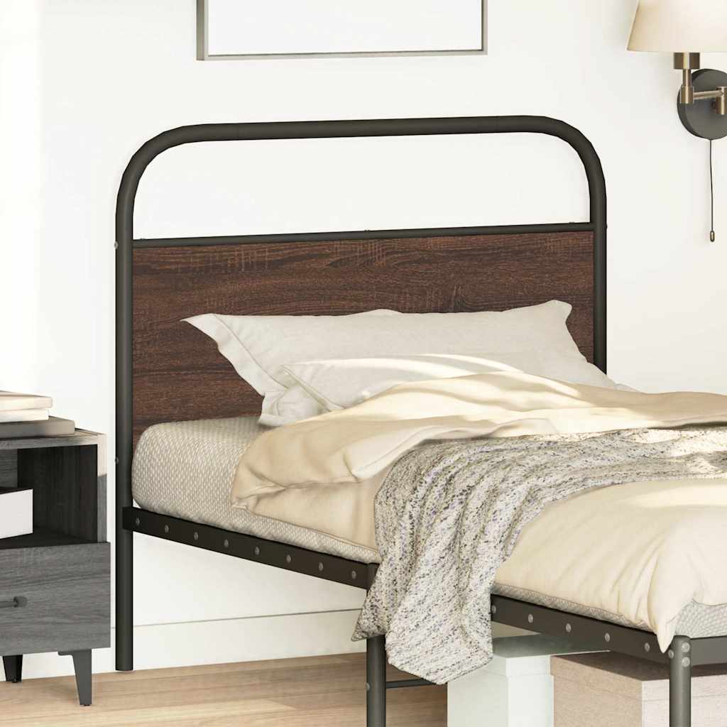 Tête de lit chêne marron 107 cm acier et bois d'ingénierie - XIOS