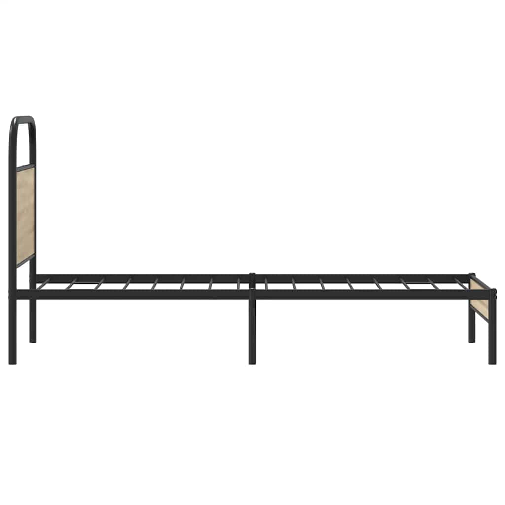 Cadre de lit sans matelas 80x200cm chêne fumé bois d'ingénierie - XIOS