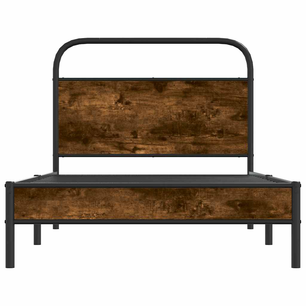 Cadre de lit sans matelas 100x200 cm chêne fumé bois ingénierie - XIOS