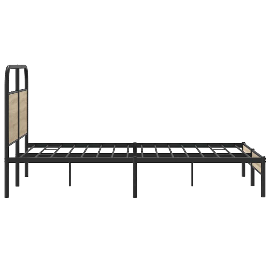 Cadre de lit sans matelas 140x190 cm chêne fumé bois ingénierie - XIOS