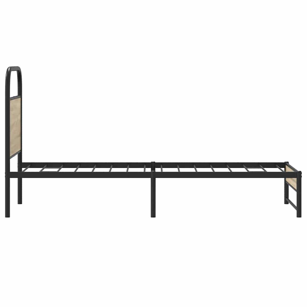 Cadre de lit sans matelas 80x200cm chêne fumé bois d'ingénierie - XIOS