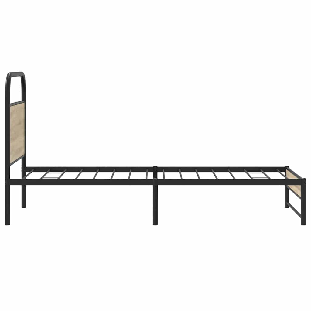 Cadre de lit sans matelas 90x190cm chêne fumé bois d'ingénierie - XIOS