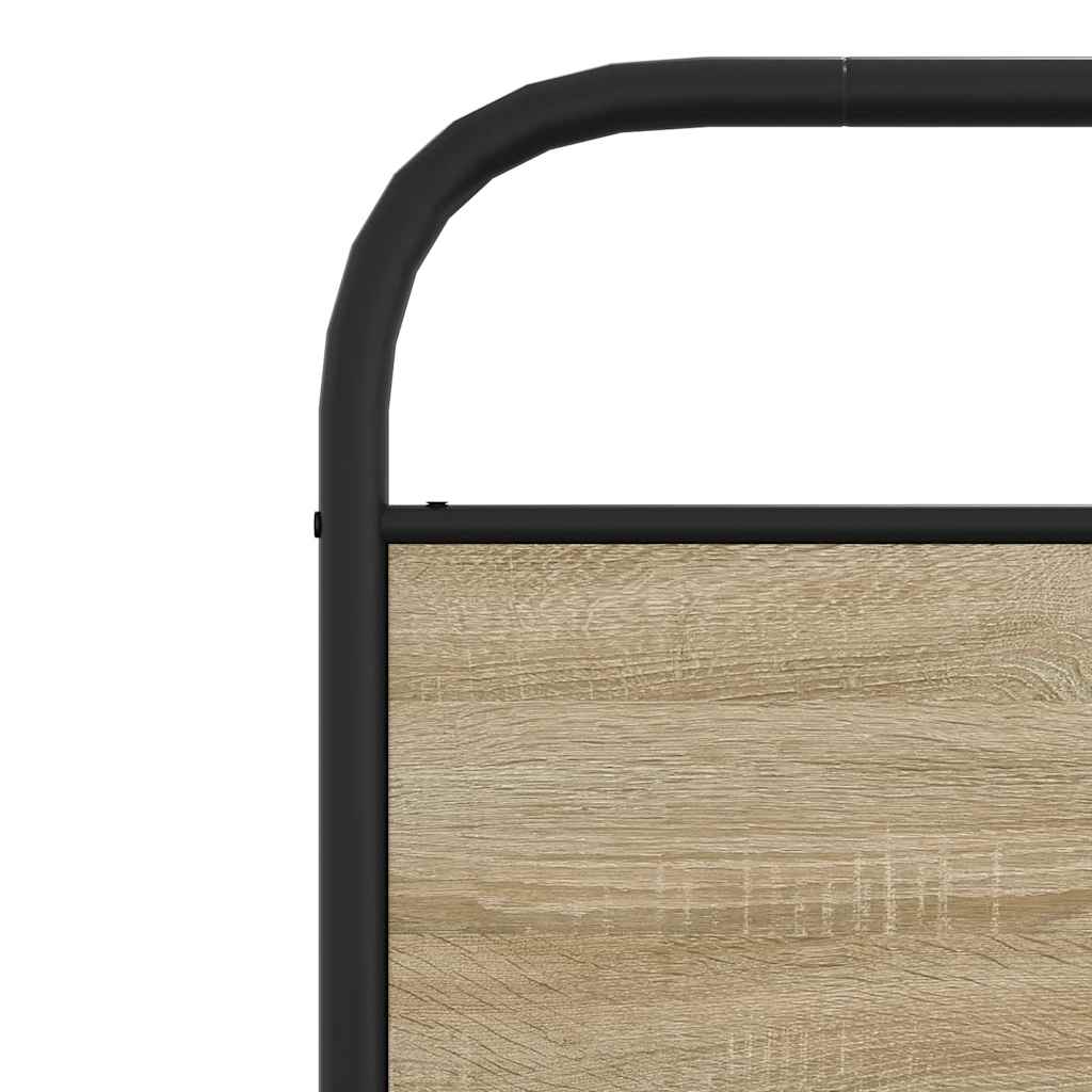 Cadre de lit sans matelas 107x203 cm chêne fumé bois ingénierie - XIOS