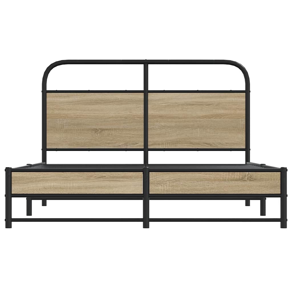 Cadre de lit sans matelas 120x200 cm chêne fumé bois ingénierie - XIOS