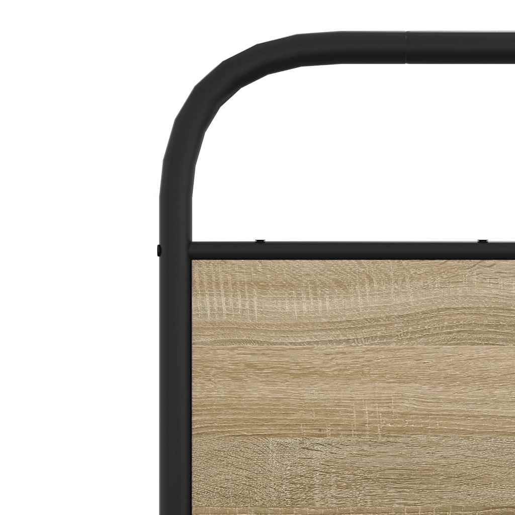 Cadre de lit sans matelas 150x200 cm chêne fumé bois ingénierie - XIOS