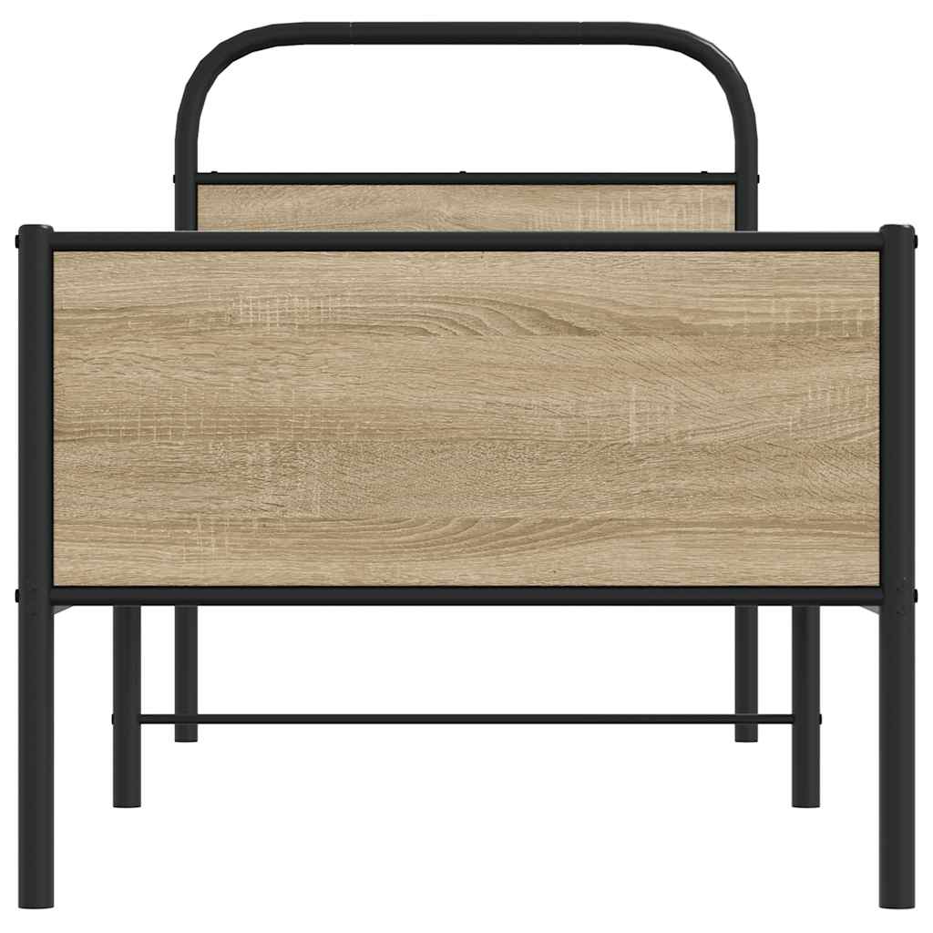 Cadre de lit sans matelas 75x190cm chêne sonoma bois ingénierie - XIOS