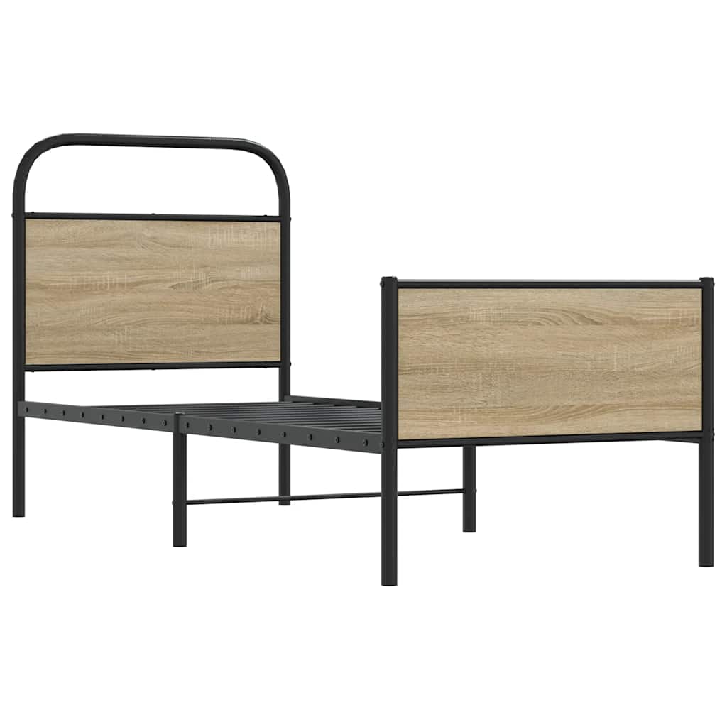 Cadre de lit sans matelas 80x200cm chêne sonoma bois ingénierie - XIOS