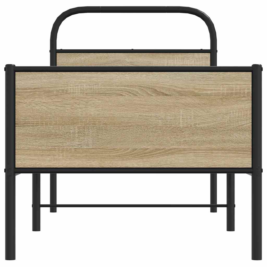 Cadre de lit sans matelas 80x200cm chêne sonoma bois ingénierie - XIOS