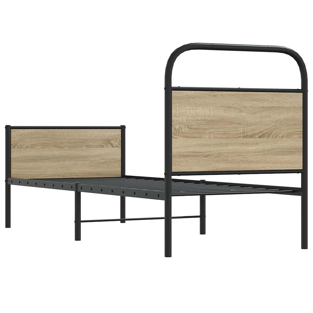 Cadre de lit sans matelas 80x200cm chêne sonoma bois ingénierie - XIOS