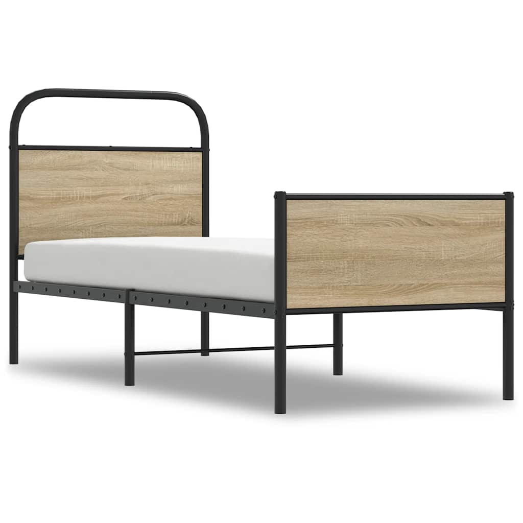 Cadre de lit sans matelas 90x190cm chêne sonoma bois ingénierie - XIOS