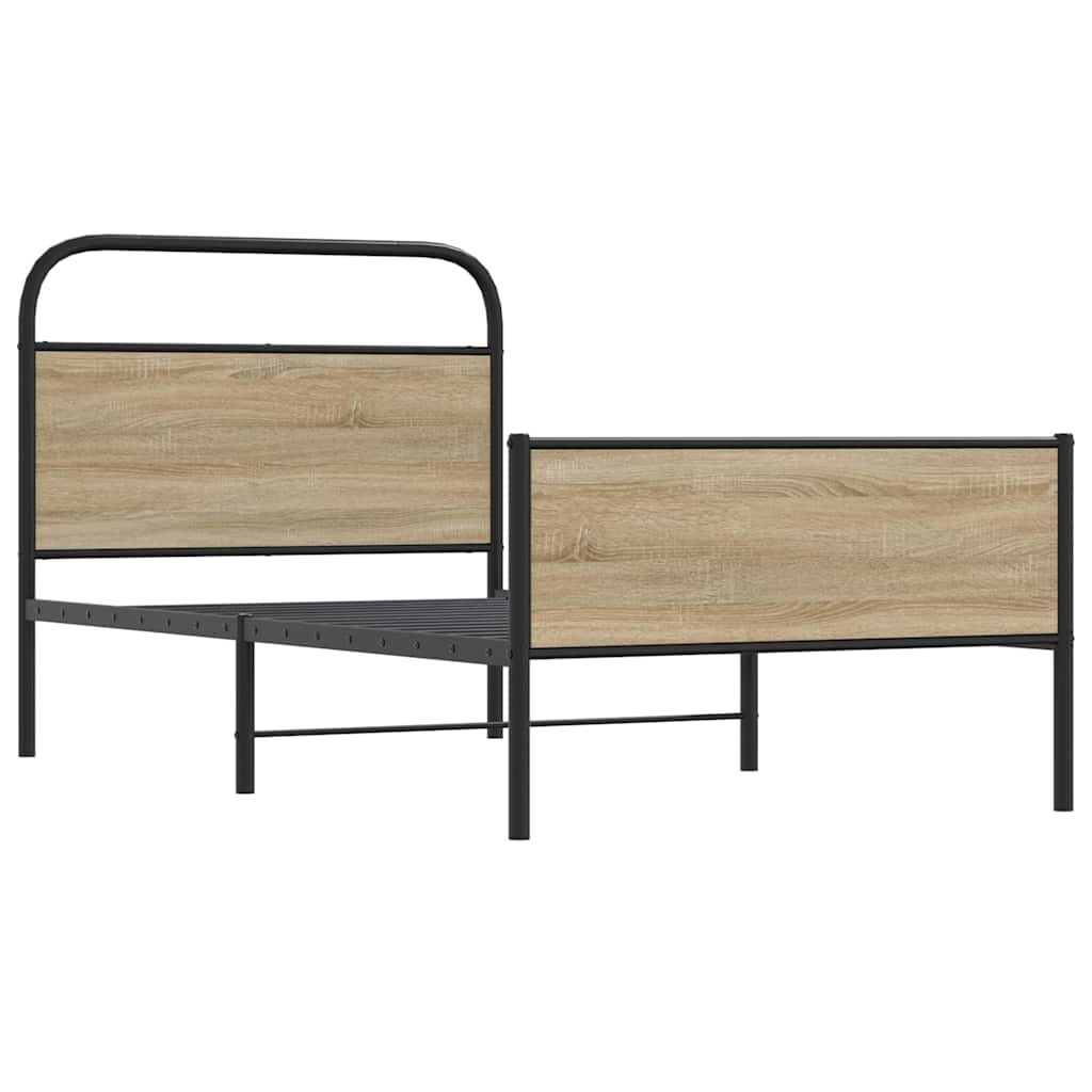 Cadre de lit sans matelas 90x190cm chêne sonoma bois ingénierie - XIOS