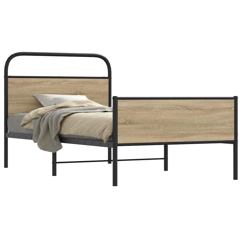 Cadre de lit sans matelas 90x190cm chêne sonoma bois ingénierie - XIOS