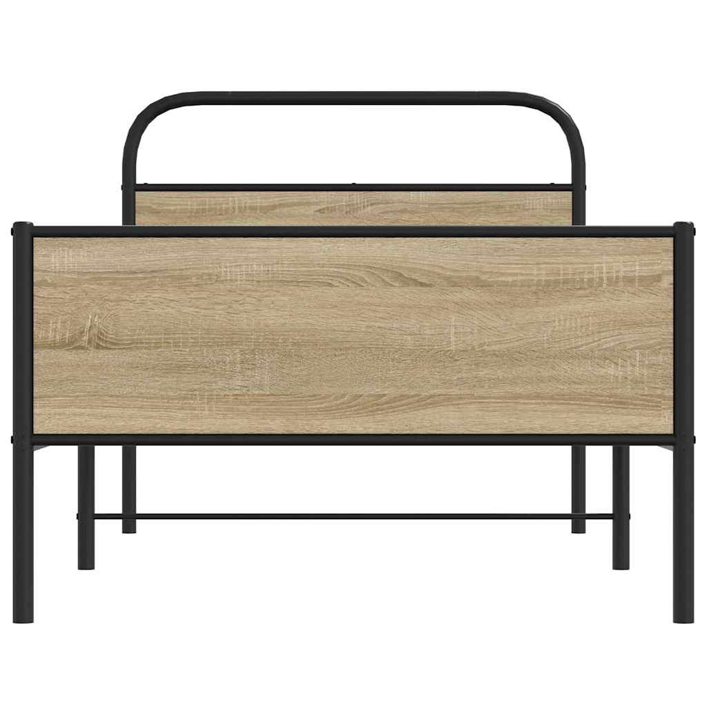 Cadre de lit sans matelas 90x200cm chêne sonoma bois ingénierie - XIOS