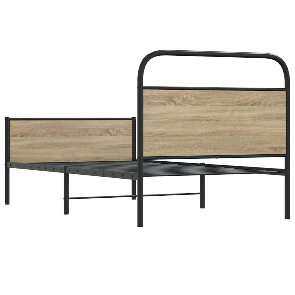 Cadre de lit sans matelas 90x200cm chêne sonoma bois ingénierie - XIOS