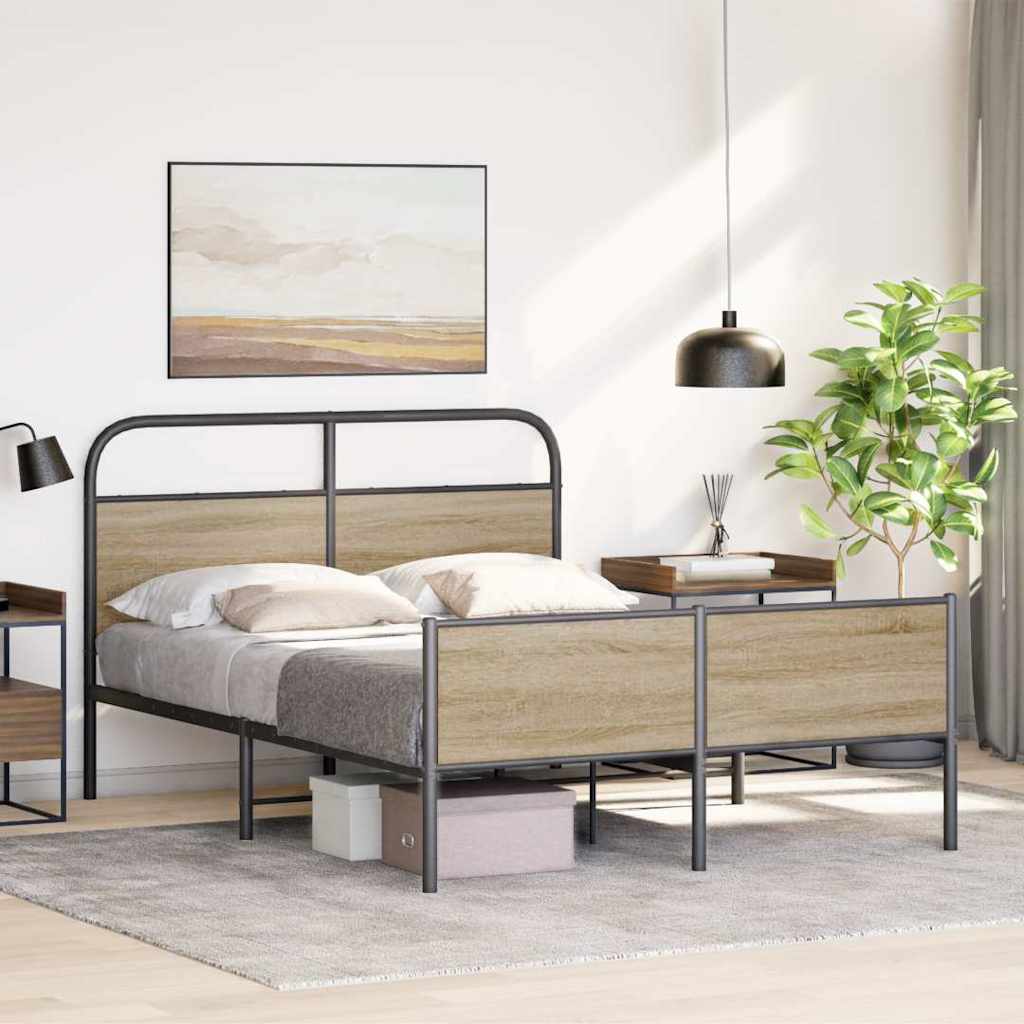 Cadre de lit sans matelas 120x200 cm chêne sonoma - XIOS