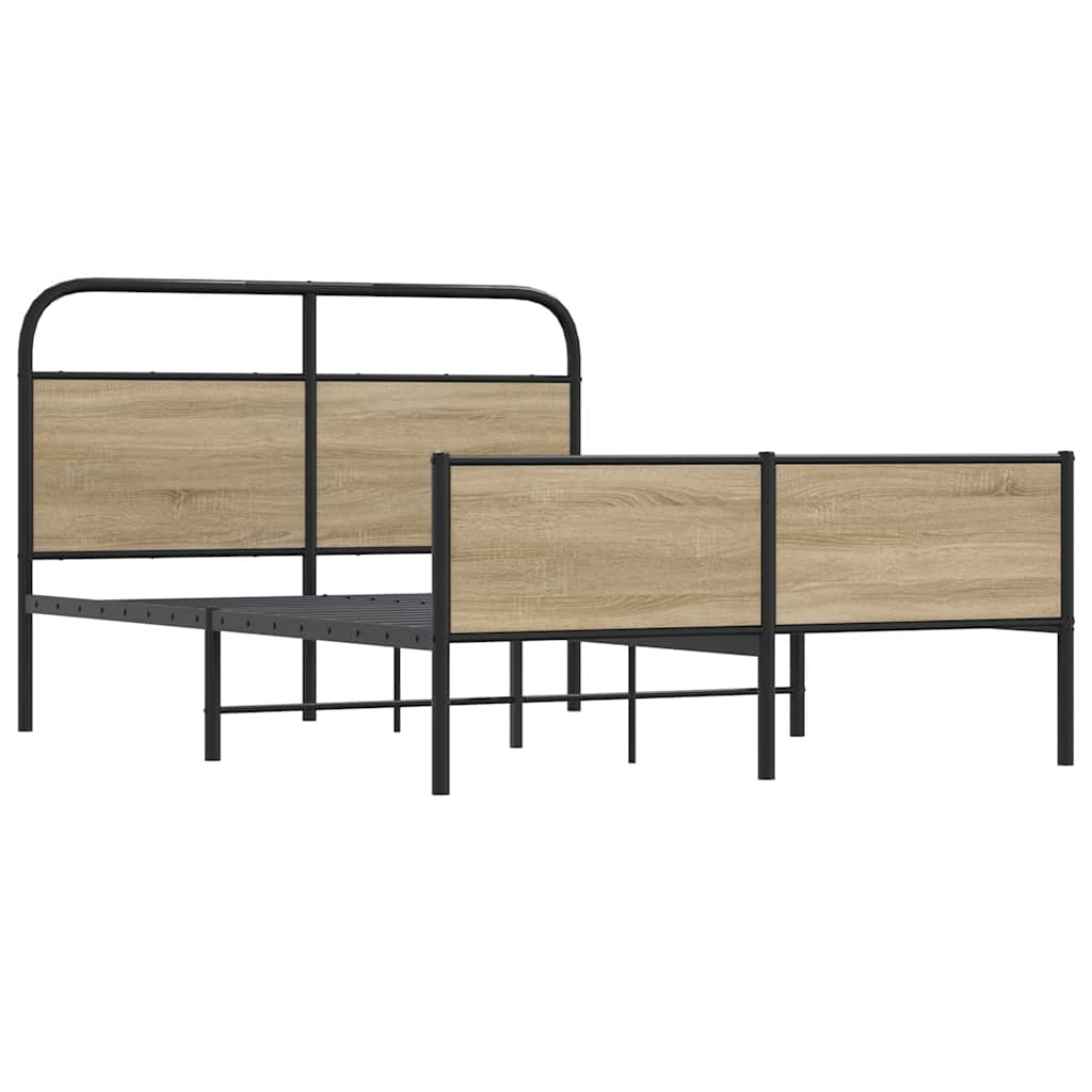 Cadre de lit sans matelas 135x190 cm chêne sonoma - XIOS