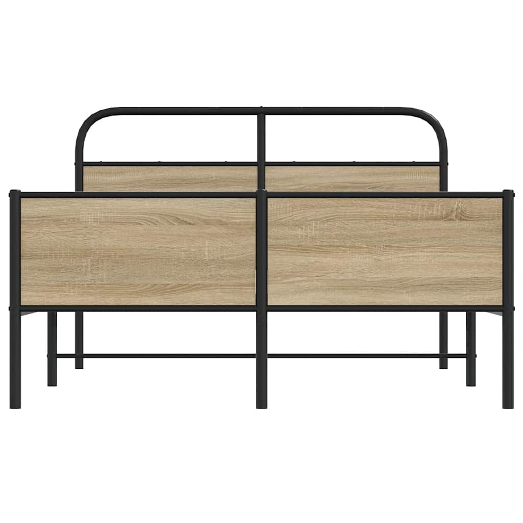 Cadre de lit sans matelas 135x190 cm chêne sonoma - XIOS