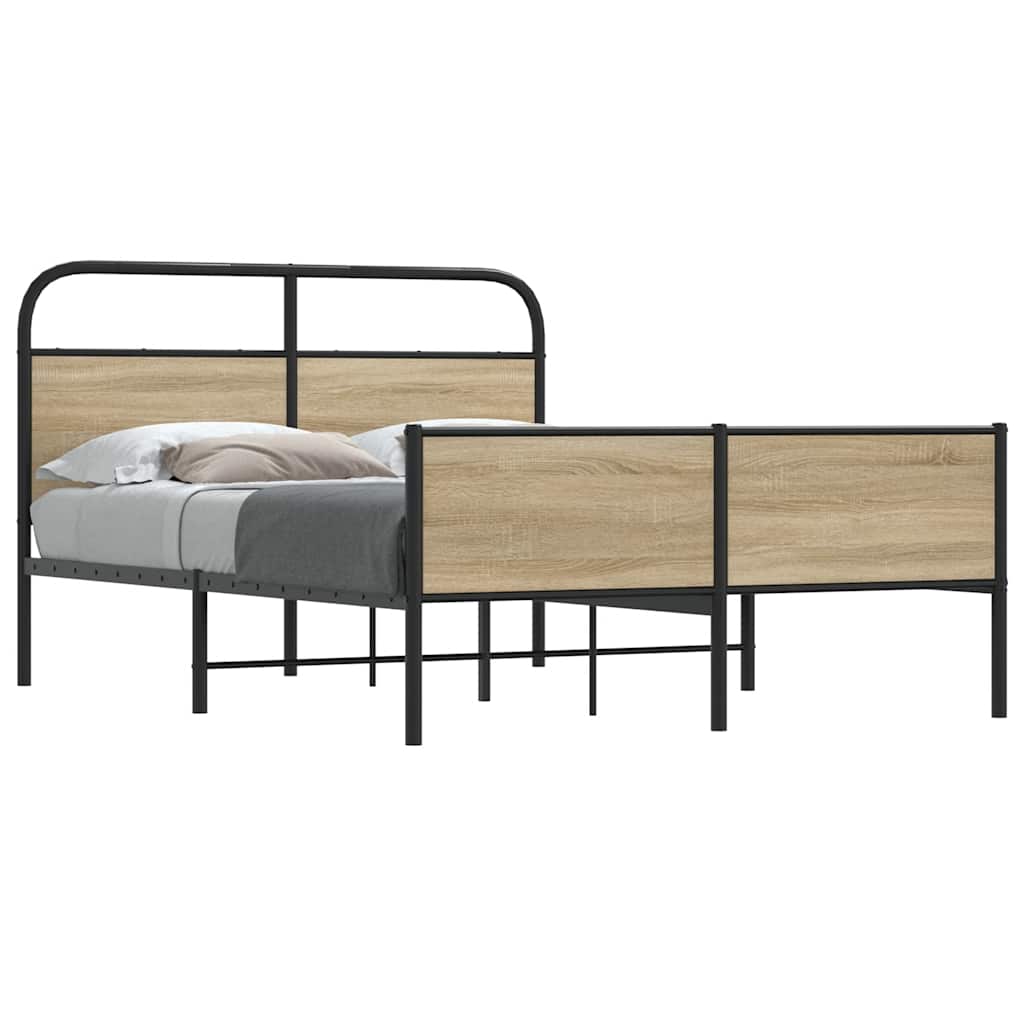 Cadre de lit sans matelas 140x190 cm chêne sonoma - XIOS