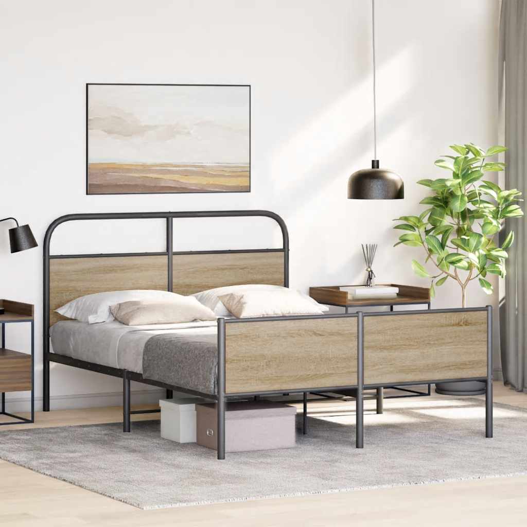 Cadre de lit sans matelas 140x200 cm chêne sonoma - XIOS