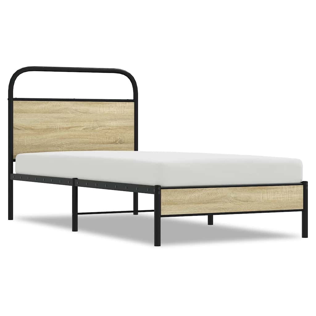 Cadre de lit sans matelas 75x190cm chêne sonoma bois ingénierie - XIOS
