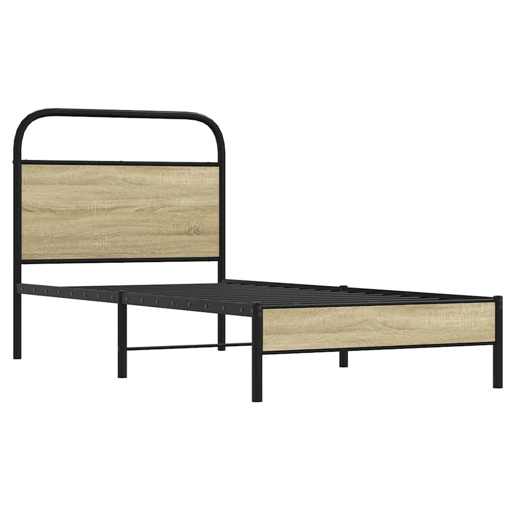 Cadre de lit sans matelas 75x190cm chêne sonoma bois ingénierie - XIOS