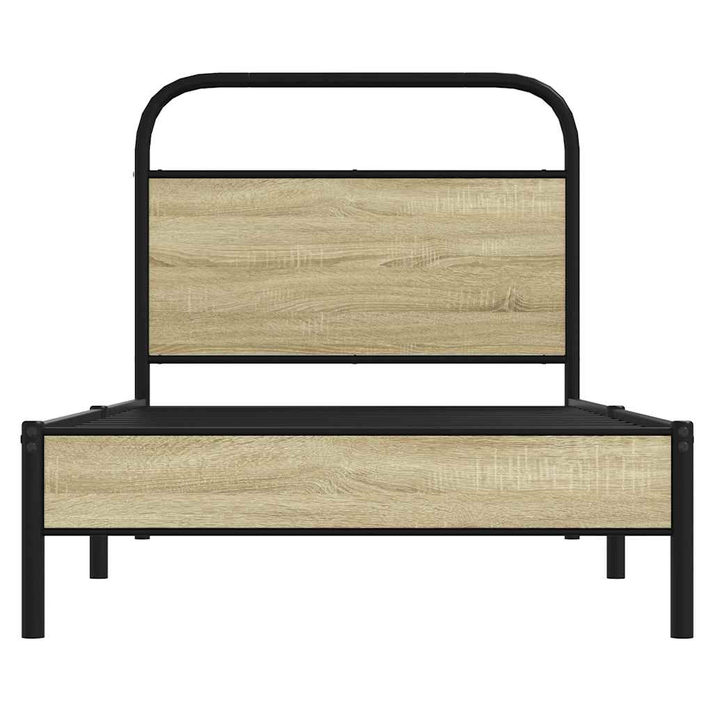 Cadre de lit sans matelas 75x190cm chêne sonoma bois ingénierie - XIOS