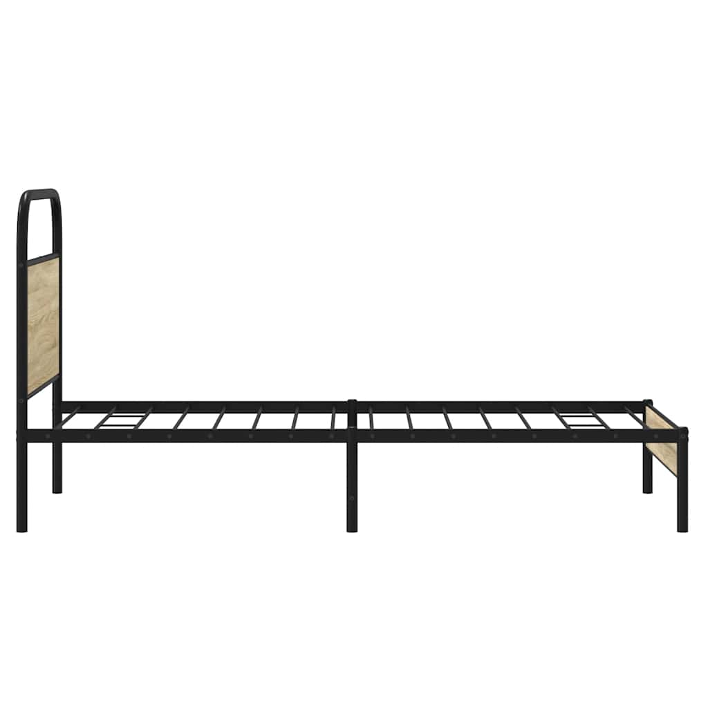 Cadre de lit sans matelas 75x190cm chêne sonoma bois ingénierie - XIOS