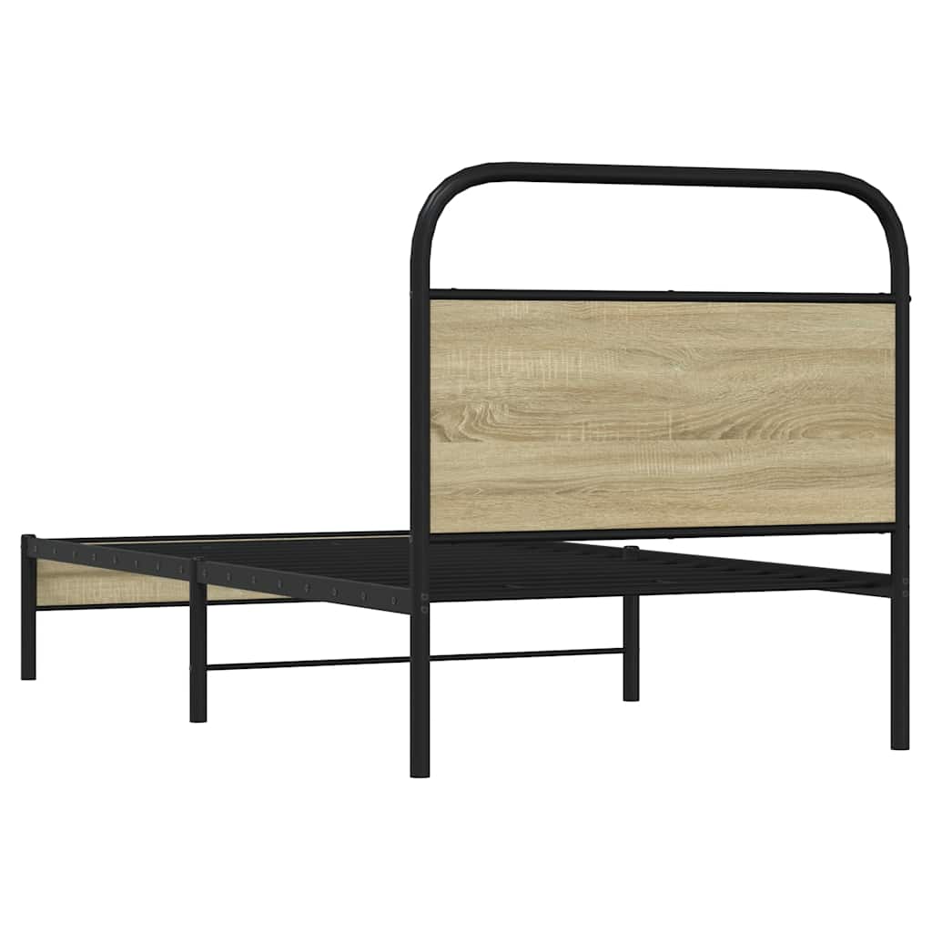 Cadre de lit sans matelas 75x190cm chêne sonoma bois ingénierie - XIOS
