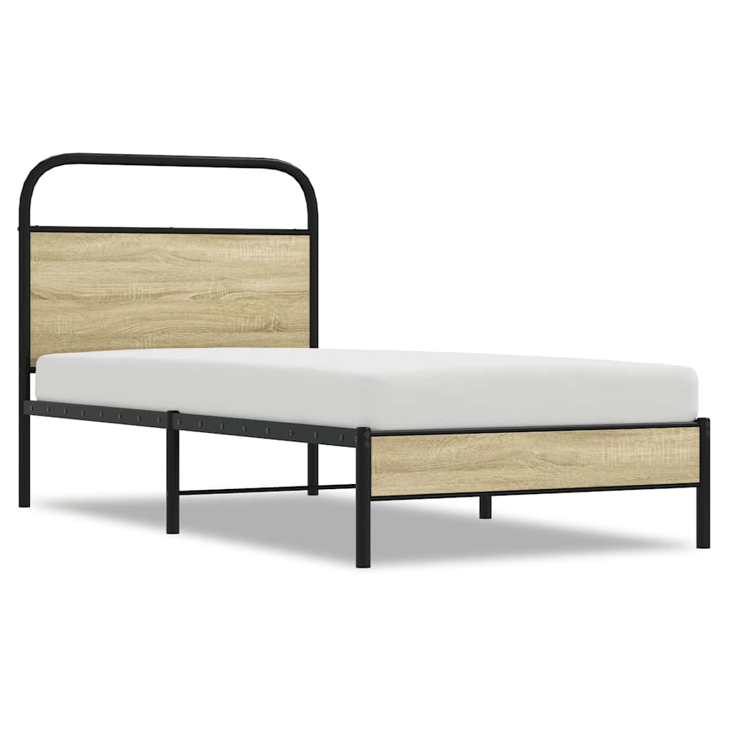 Cadre de lit sans matelas 80x200cm chêne sonoma bois ingénierie - XIOS