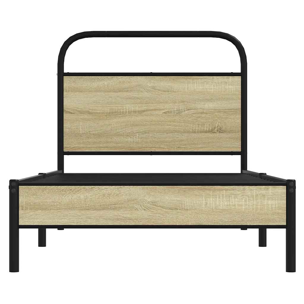 Cadre de lit sans matelas 80x200cm chêne sonoma bois ingénierie - XIOS