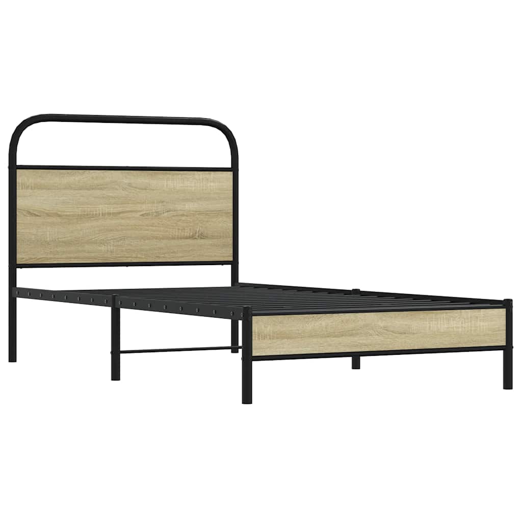 Cadre de lit sans matelas 90x200cm chêne sonoma bois ingénierie - XIOS